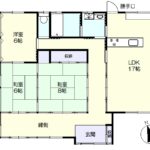 平屋建て、続き和室に縁側がある間取りです。(間取)