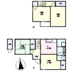 2LDKの平屋建て物件(間取)