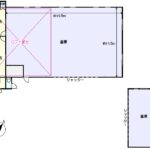 敷地内には大きな倉庫と小さな倉庫2つ御座います。(間取)